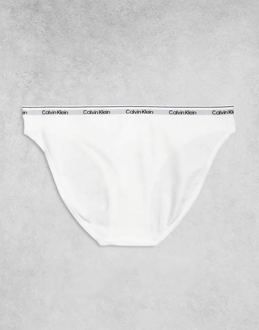 Calvin Klein – Icon – Svarta, vita och blåa trosor med logga, 3-pack, 3 av 3