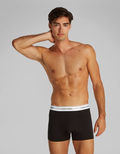 Calvin Klein – Icon – Svarta, vita och grå trunks i stretchig bomull, 3-pack, 2 av 3