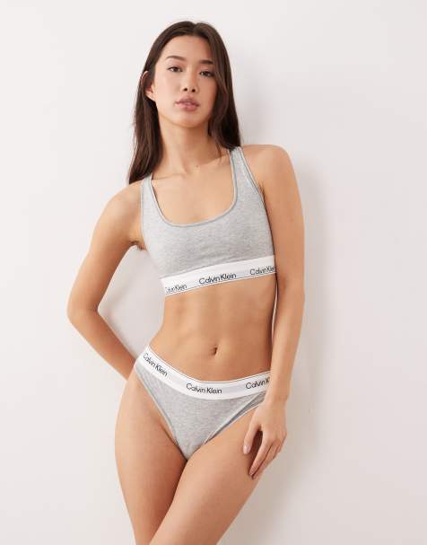 Calvin Klein – Icon – Tanga aus Baumwolle und Modal in Grau - view 1
