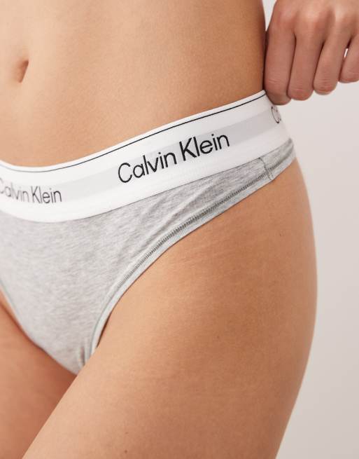 Calvin Klein – Icon – Tanga aus Baumwolle und Modal in Grau, 2 von 4