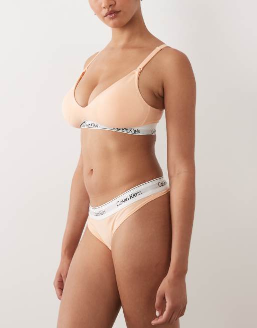 Calvin Klein – Icon – Tanga aus Baumwolle und Modal in Pfirsich, 2 von 4