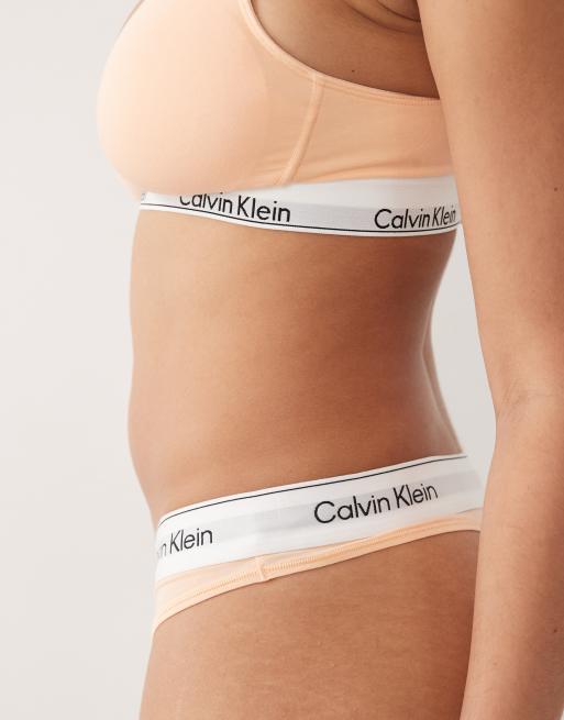 Calvin Klein – Icon – Tanga aus Baumwolle und Modal in Pfirsich, 4 von 4
