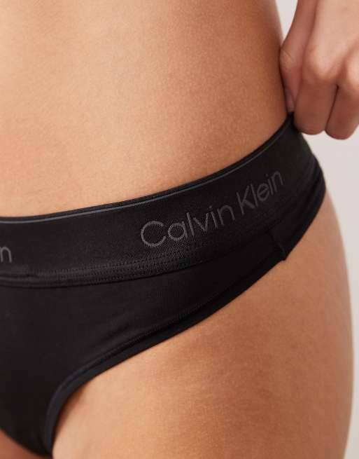 Calvin Klein – Icon – Tanga aus Baumwolle und Modal in Satin-Schwarz, 3 von 4