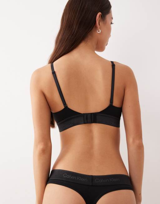 Calvin Klein – Icon – Tanga aus Baumwolle und Modal in Satin-Schwarz, 4 von 4