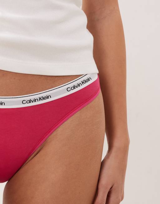 Calvin Klein – Icon – Tanga in kräftigem Rosa mit Markenlogo, 3 von 4