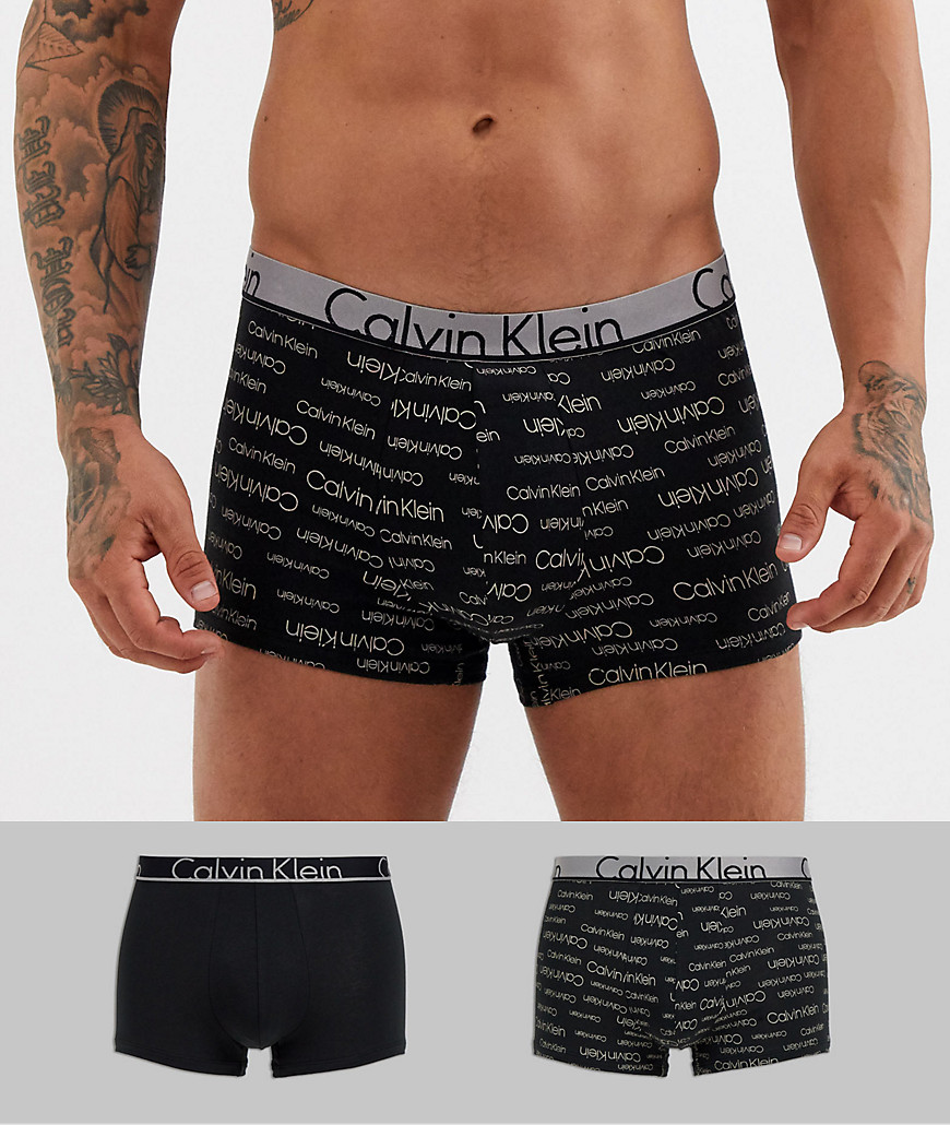 Calvin Klein - ID - Confezione da 2 boxer aderenti neri in cotone-Nero