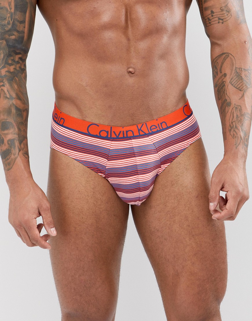 Calvin Klein ID Cotton Briefs with Stripe-Orange