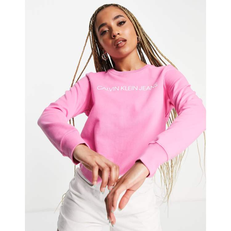 Womens pink calvin klein on sale sweatshirt