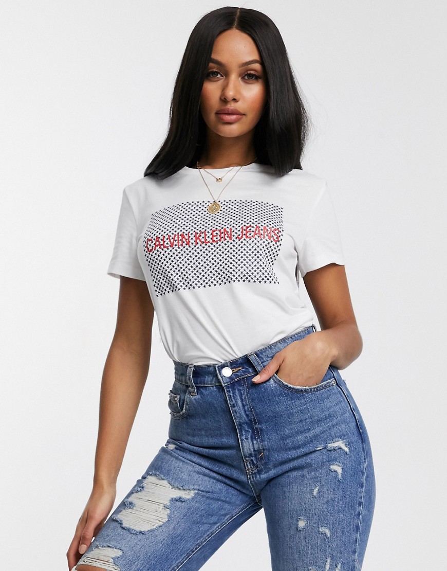 Calvin Klein Institutional star box logo t-shirt-White