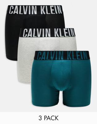 Calvin Klein Intense Power 3 pack boxer brief in black/grey/blue-Multi