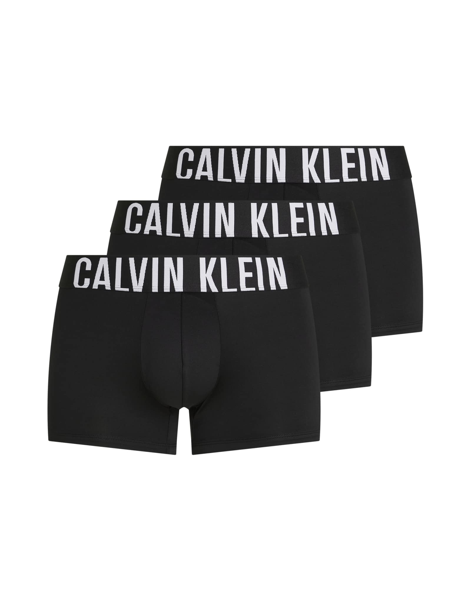 Трусы Calvin Klein Intense Power 3 pack черного цвета с зеленым/серым поясом