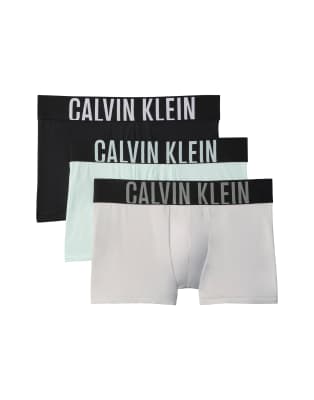 Calvin Klein Intense Power 3 pack briefs in gray/aqua/black-Multi