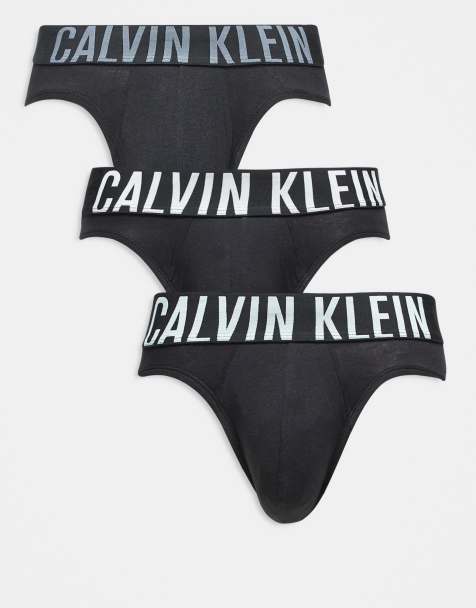 Calvin Klein Intense Power 3 pack cotton hip briefs in black - view 1