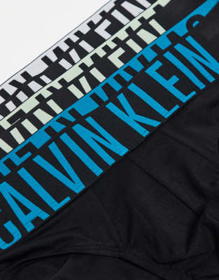 Calvin Klein Intense Power 3 Pack Microfiber Hip Briefs In Multi