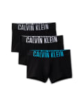 [Calvin Klein] Calvin Klein Intense Power 3 pack trunks in black with blue/grey waistbands 50 B- CARNIVAL BL, WHI