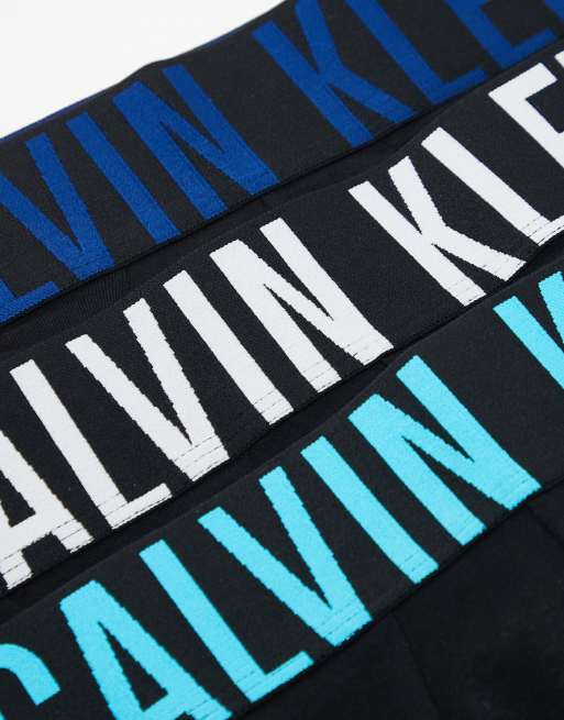 Calvin Klein – Intense Power – 3er-Pack Unterhosen in Schwarz mit Bund in verschiedenen Farben, 3 von 4