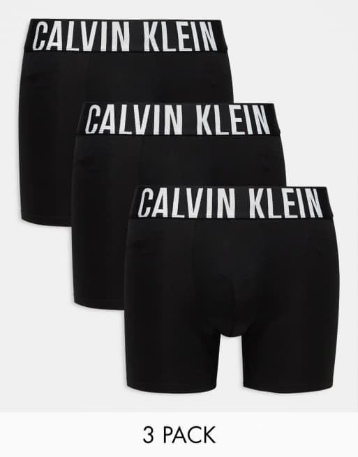 Calvin Klein intense power boxer briefs 3 pack in black ASOS