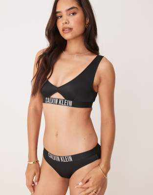 Calvin Klein Intense Power Bralet Bikini Top In Black