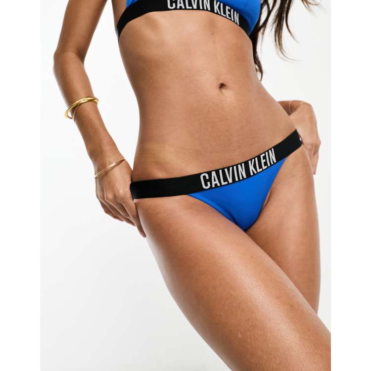 Calvin Klein Intense Power logo high leg brazilian bikini bottoms