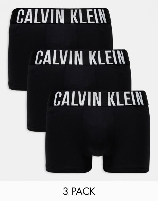 Calvin Klein intense power cotton stretch trunks 3 pack in black ASOS