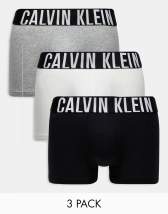 Calvin Klein Cotton Stretch 3-Pack Trunk Pink/Grey/Green at