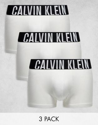 Calvin Klein intense power cotton stretch trunks 3 pack in white