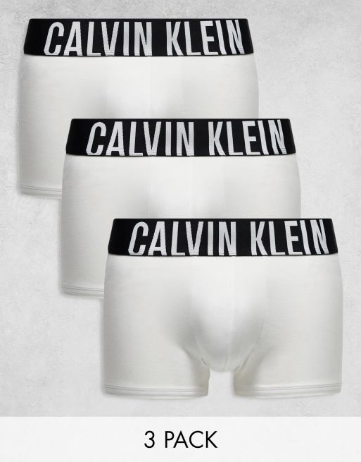  Calvin Klein intense power cotton stretch trunks 3 pack in white