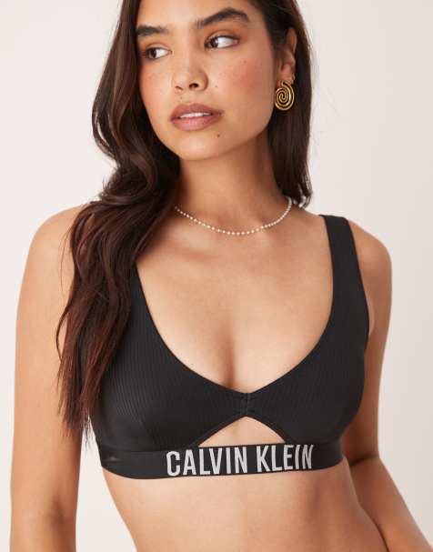 Calvin Klein Intense Power bralette bikini top in black