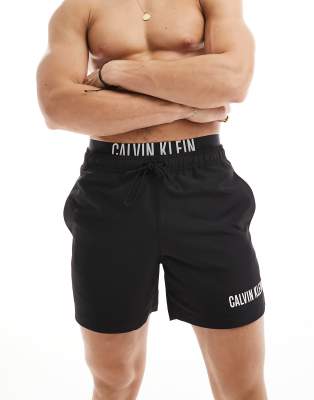 Calvin klein double waistband swim store shorts black