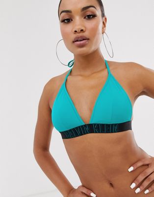Calvin Klein – Intense Power – Grön bikiniöverdel i fixerad trekantsmodell