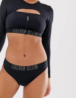 Calvin Klein high waist bikini bottom in black