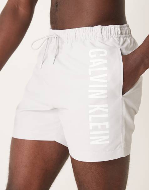 Calvin Klein Intense Power logo swim shorts in light grey - view 1