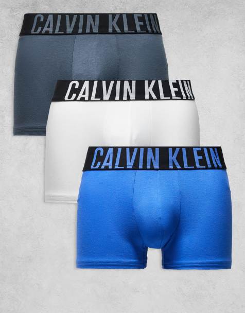 Calvin Klein - Intense Power - Lot de 3 boxers en coton - Gris/blanc/bleu - view 1