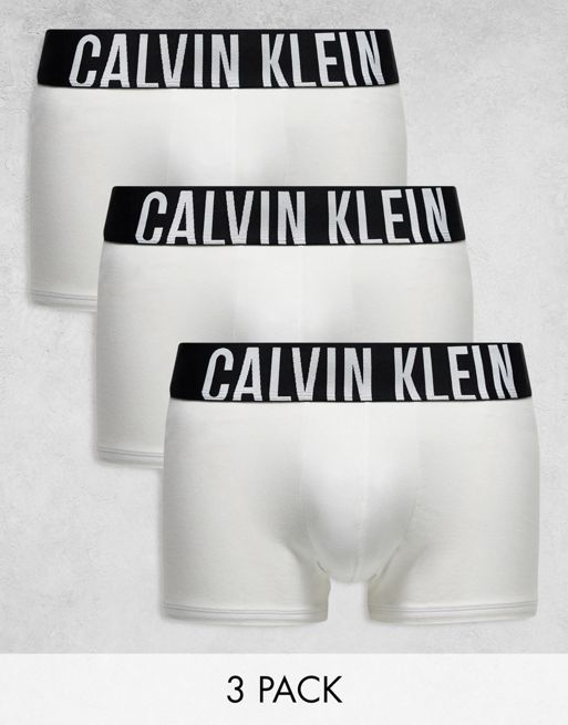 Calvin Klein - Intense Power - Lot de 3 boxers en coton stretch - Blanc