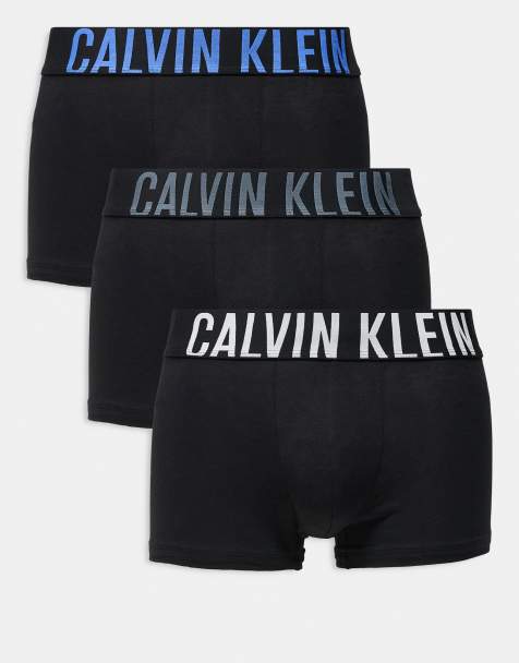 Calvin Klein - Intense Power - Pakke med 3 par sorte boksershorts med gråt/blåt logo i bomuld - view 1