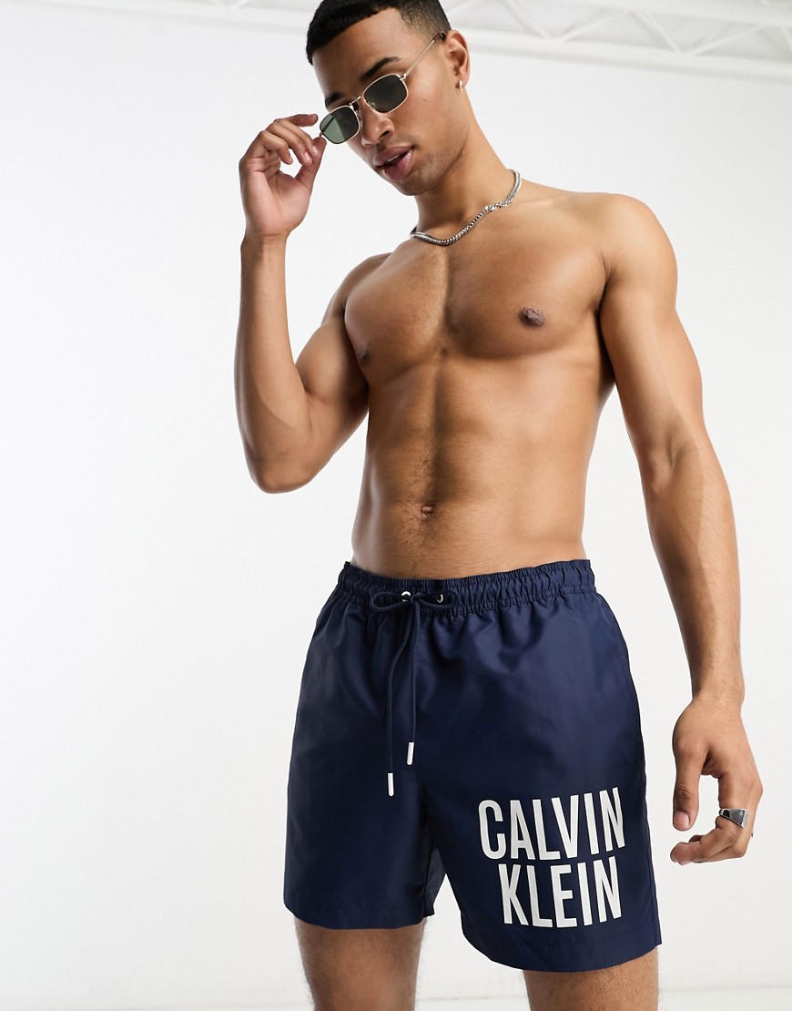 calvin klein - intense power - pantaloncini da bagno blu navy