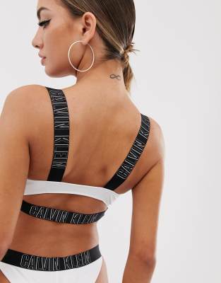 white calvin klein bikini top