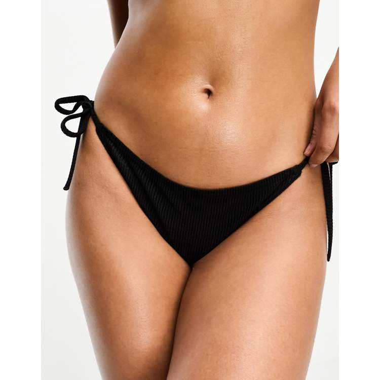 Calvin Klein intense power rib string side tie bikini bottom in