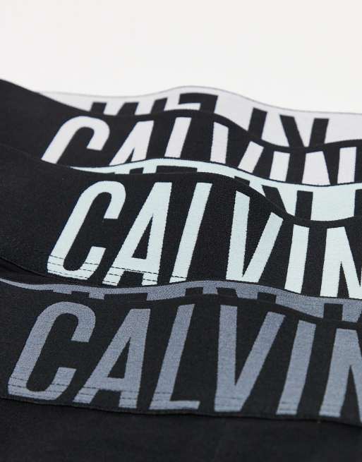 Calvin Klein – Intense Power – Svarta trunks i bomull med grå logga på midjebandet, 3-pack, 2 av 3