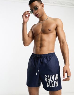 Calvin Klein intense power swim shorts in navy - ASOS Price Checker