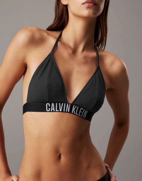 Calvin Klein Intense Power triangle bikini top in black - view 1