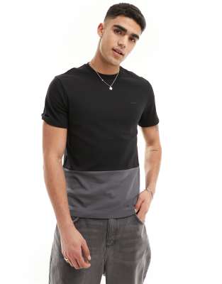 Calvin Klein - Interlock - T-shirt met kleurvlakken in zwart