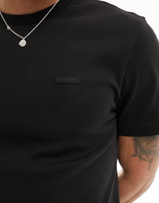 Calvin Klein - Interlock - T-shirt met kleurvlakken in zwart, 3 van 4