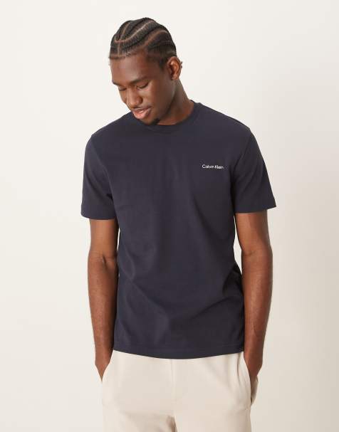 Calvin Klein - Interlock T-shirt met micro-logo in marineblauw - view 1