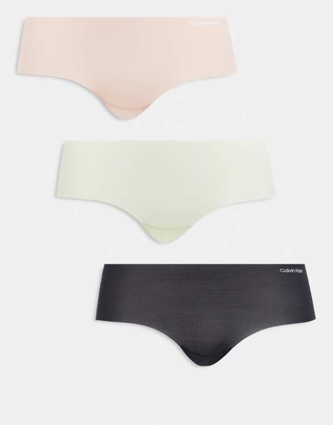 Calvin Klein Invisibles 3 pack hipster briefs in black/beige/yellow - view 1