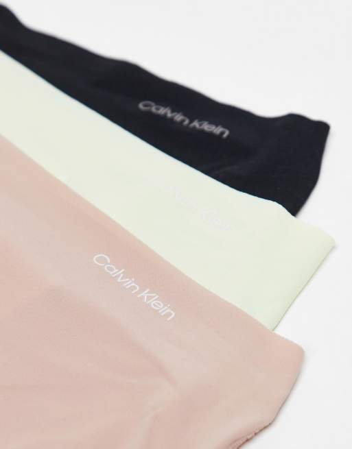 Calvin Klein Invisibles 3 pack hipster briefs in black/beige/yellow, 2 of 4