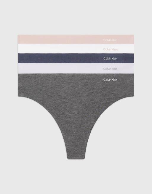 Calvin Klein – Invisibles – 5er-Pack Baumwoll-Tangas in verschiedenen Farben