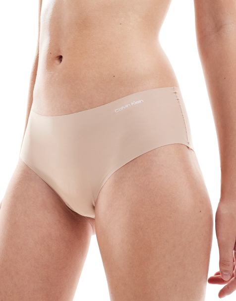 Calvin Klein – Invisibles – Beżowe nieodznaczające się figi z niskim stanem - view 1
