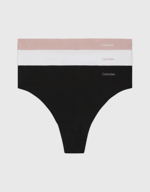 Calvin Klein - Invisibles Lot de 3 strings en coton - Multicolore