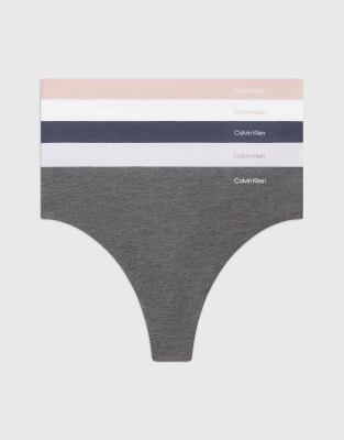 Calvin Klein - Invisibles Lot de 5 strings en coton - Multicolore